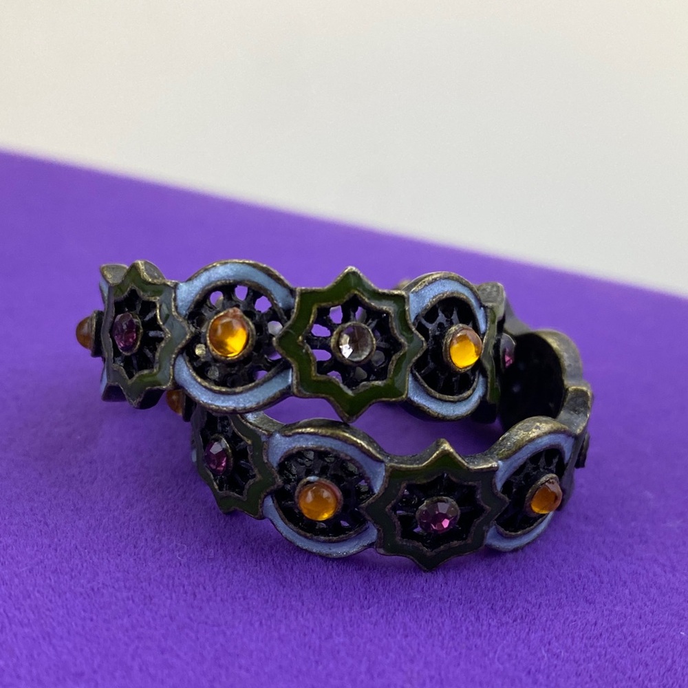 💛 Vintage Avon Multicolour Gem Hoop Earrings | Bold Colourful Statement - Picture 5 of 5